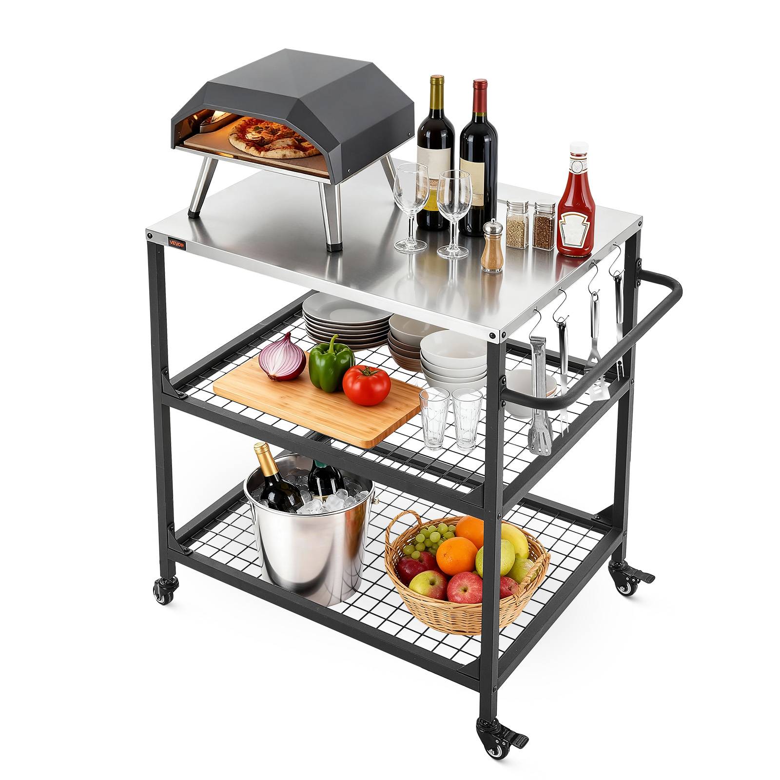 Vevor - VEVOR Desserte de Jardin Chariot de Barbecue pour Plancha 80x61 cm Pique-niques - Image 1