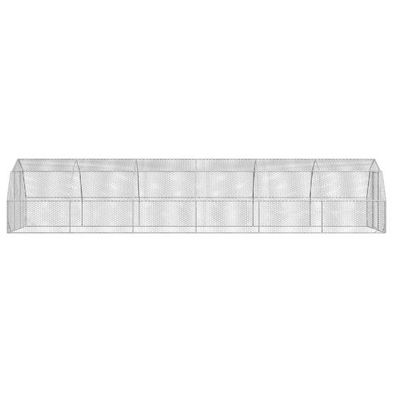 Enclos poulailler extérieur 30 m² acier galvanisé parc grillagé volailles Argent – ComfortXL Outdoor Living - Image 4