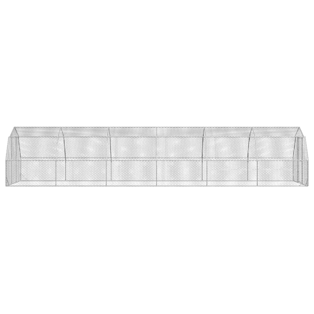 Enclos poulailler extérieur 30 m² acier galvanisé parc grillagé volailles Argent – ComfortXL Outdoor Living - Image 4
