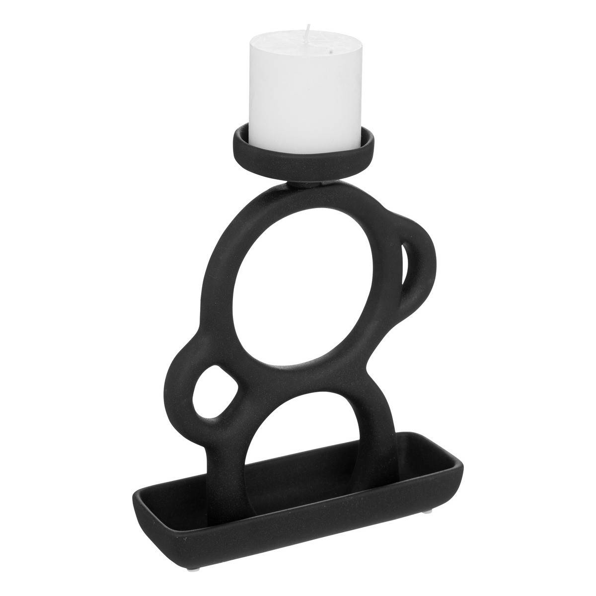 Bougeoir silhouette en Céramique Noire H 26,5 cm - Imagen 2
