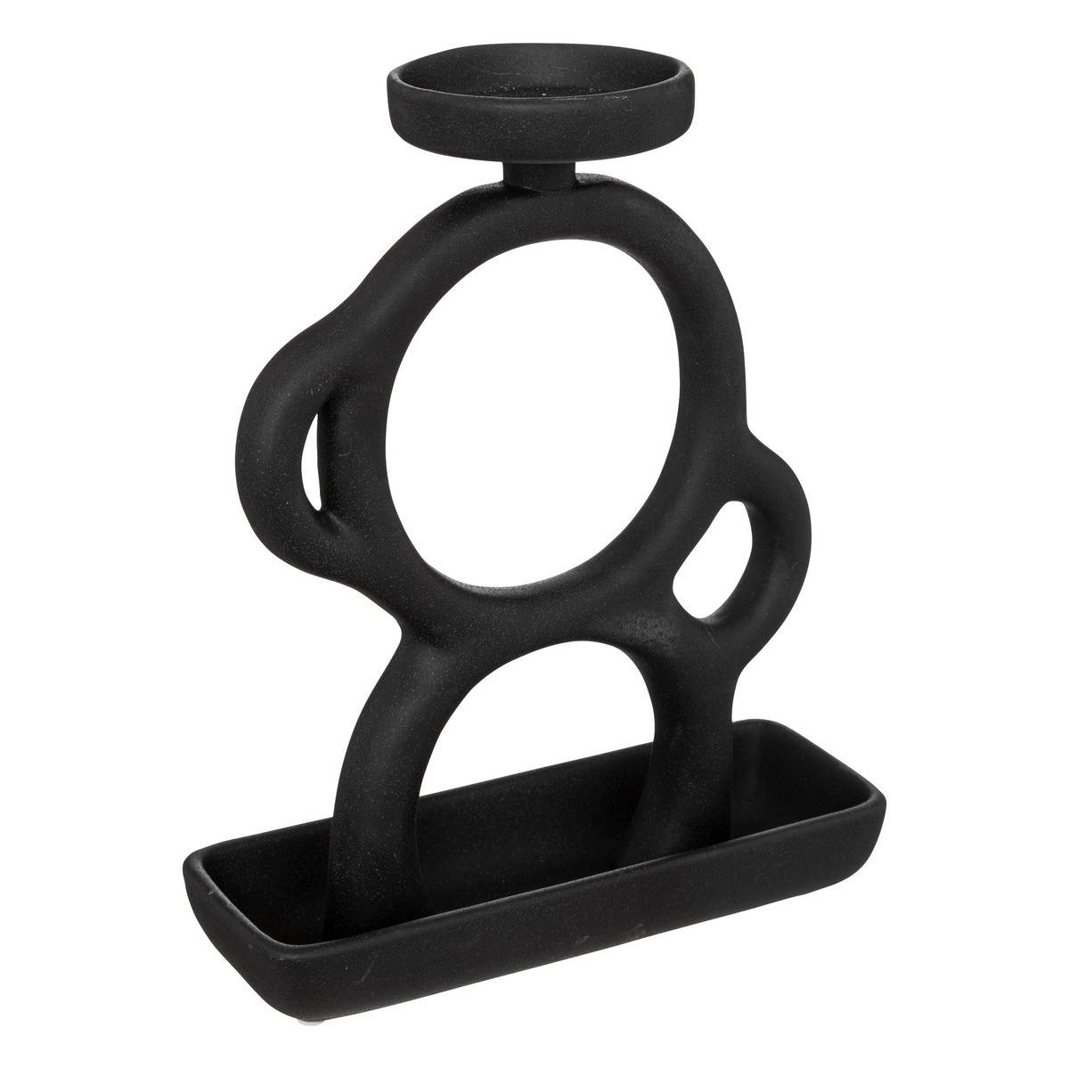 Bougeoir silhouette en Céramique Noire H 26,5 cm - Imagen 1