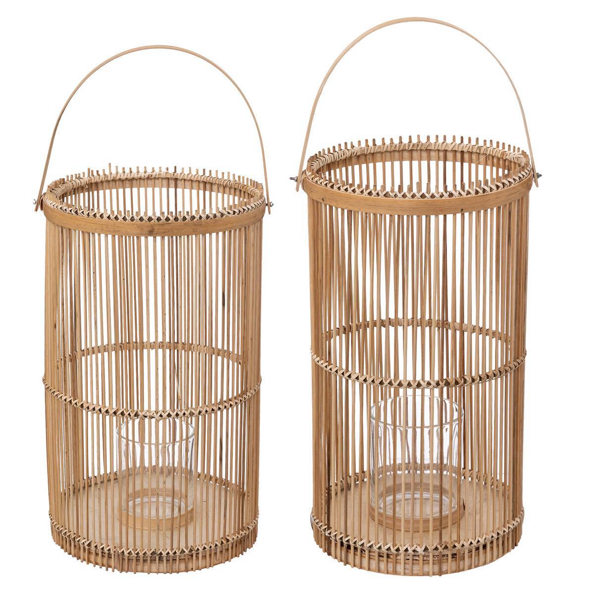 Atmosphera - Set de 2 lanternes bambou H40/H36cm - Atmosphera Créateur d'intérieur - Imagen 1