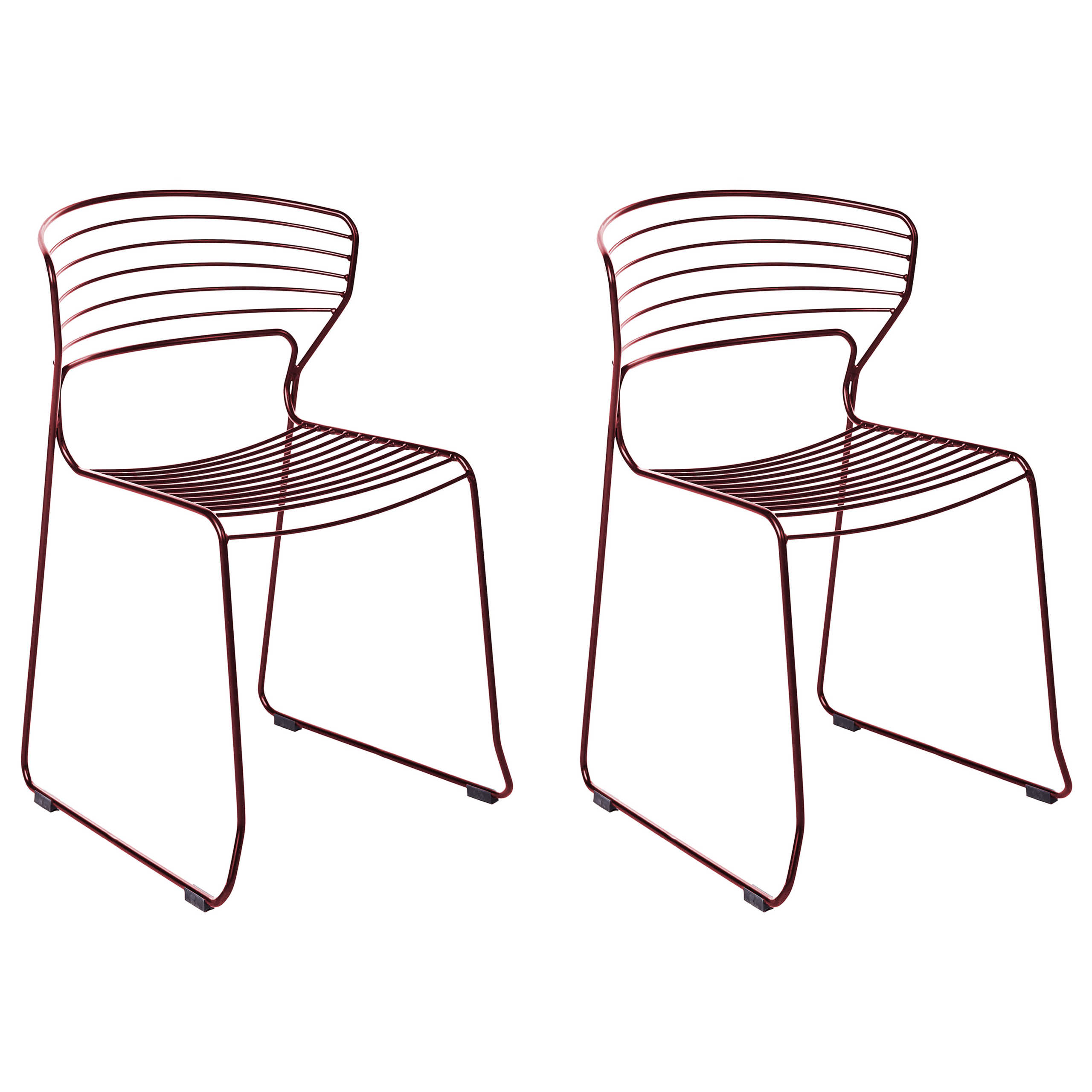 Beliani - Chaise de jardin Acier Rouge PISTOIA - 54x51x80- Beliani