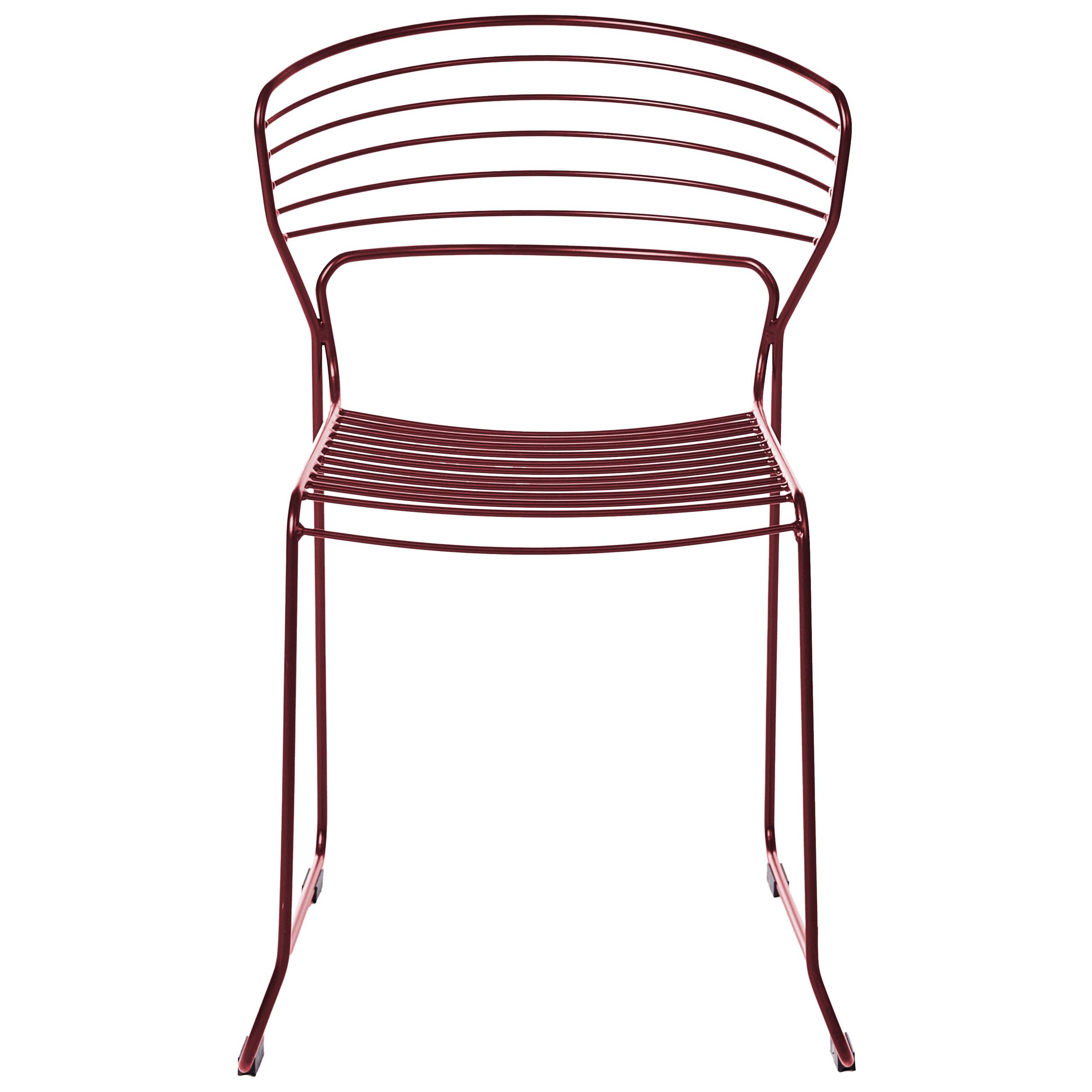 Beliani - Chaise de jardin Acier Rouge PISTOIA - 54x51x80- Beliani - Image 4