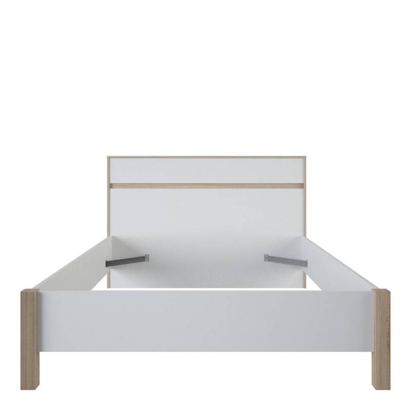 Lit en 140x190 cm blanc et naturel Lena - Image 8