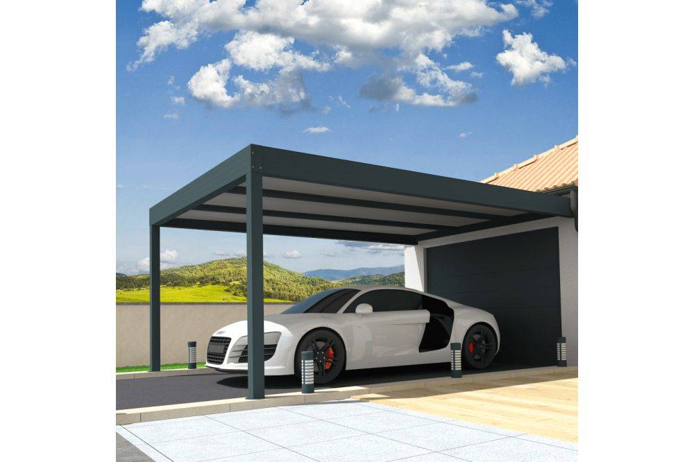 Ombrazur - Carport isotoit® MODERN Gris anthracite 3,78x3,50m OMBRAZUR - Imagen 2
