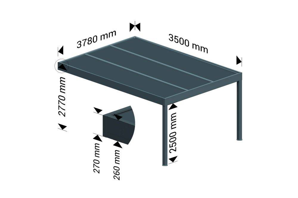 Ombrazur - Carport isotoit® MODERN Gris anthracite 3,78x3,50m OMBRAZUR - Imagen 3