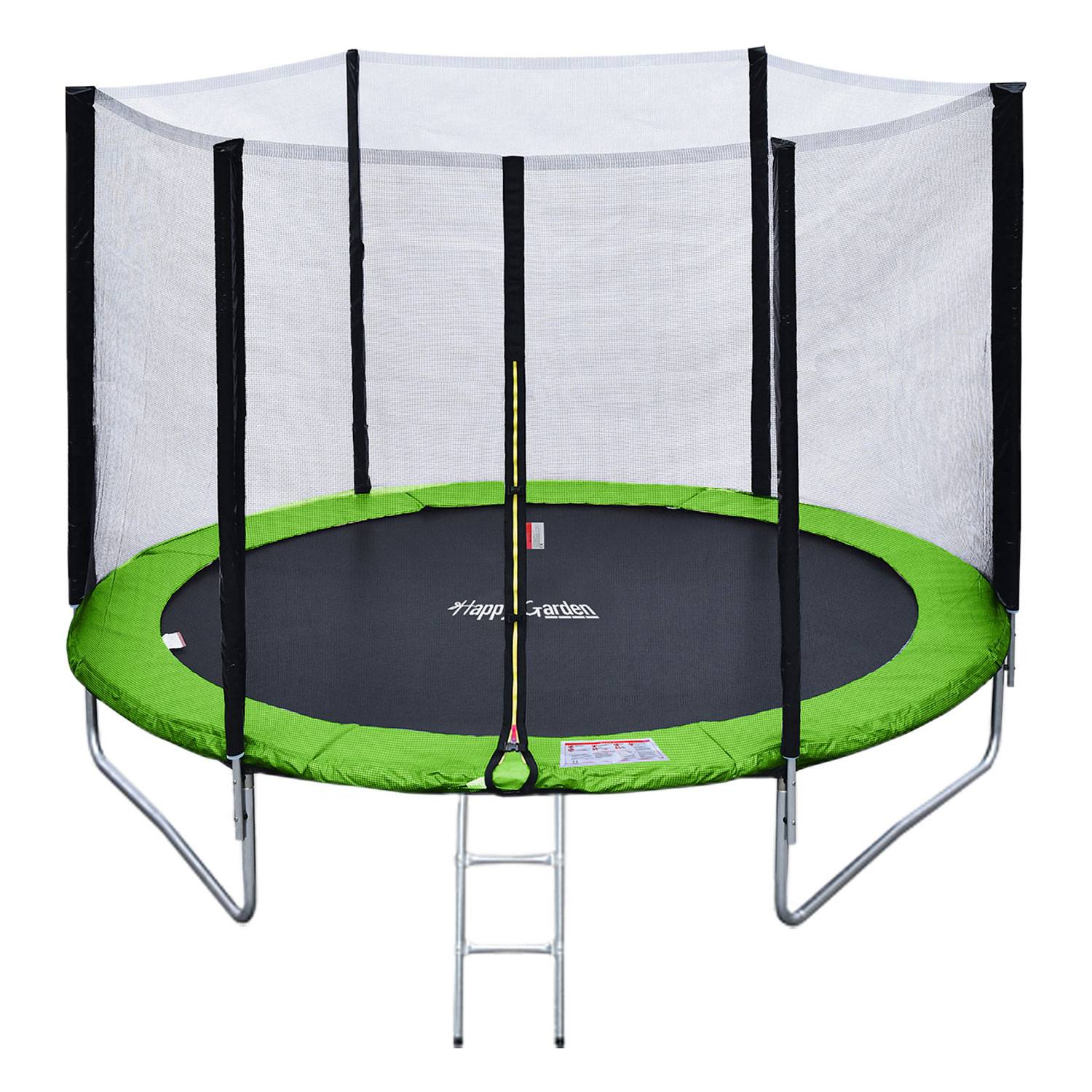 Pack Premium Trampoline 245cm réversible vert / bleu CANBERRA + filet, échelle, bâche et kit d'ancrage - HAPPY GARDEN - Imagen 1