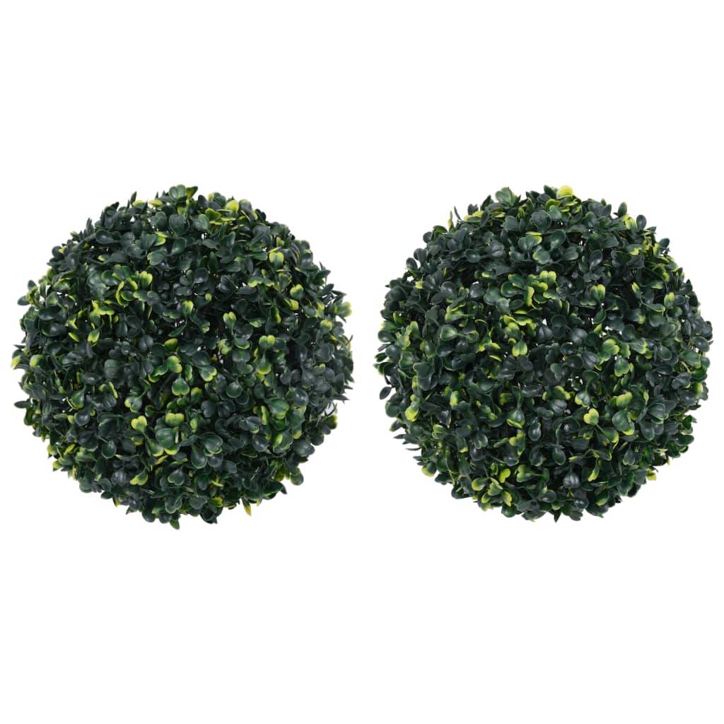 PANGIVO - Lot de 2 boules de buis artificielles polyéthylène vert 45 x 45 x 45 cm, poids:3.35kg - PANGIVO