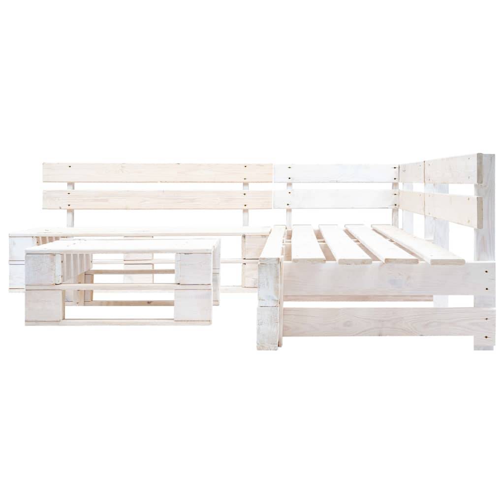 Maison Chic - Salon de jardin palette 4 pcs | Mobilier d'extérieur Bois Blanc Maison Chic