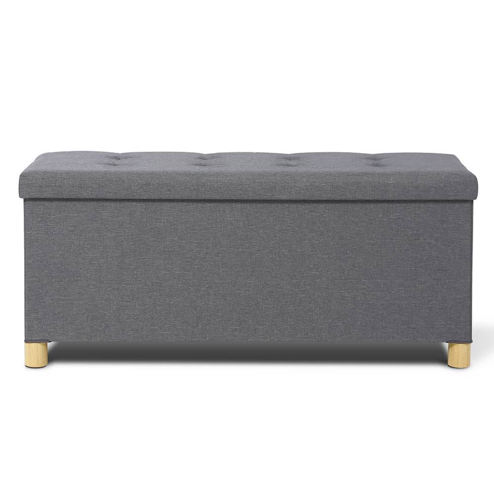 Facilitys - Banc coffre capitonné 76 cm Gris - Imagen 4
