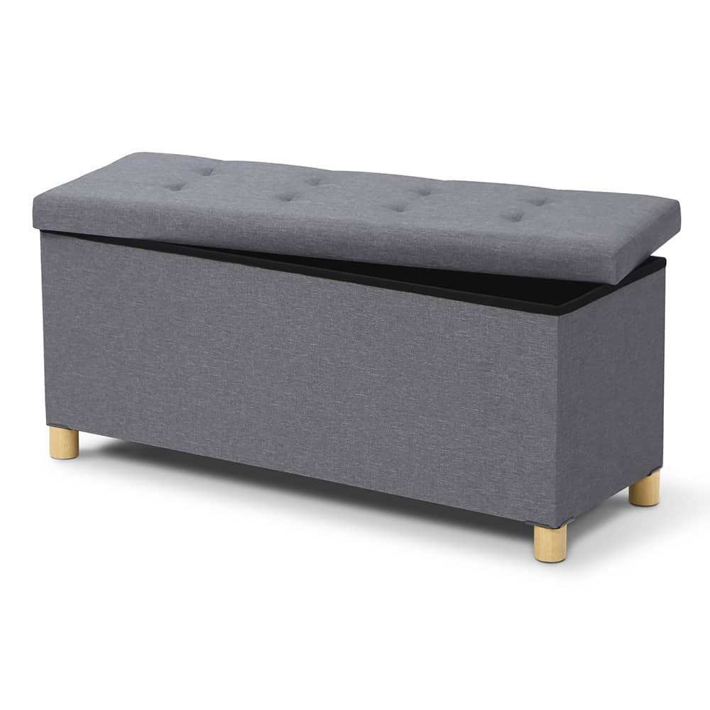 Facilitys - Banc coffre capitonné 76 cm Gris - Imagen 3