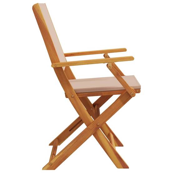 Chaises de jardin lot de 2 bois d'acacia et tissu taupe 54 x 57 x 91 cm - PANGIVO - Image 6