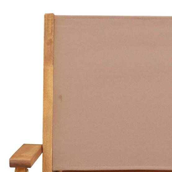 Chaises de jardin lot de 2 bois d'acacia et tissu taupe 54 x 57 x 91 cm - PANGIVO - Image 9