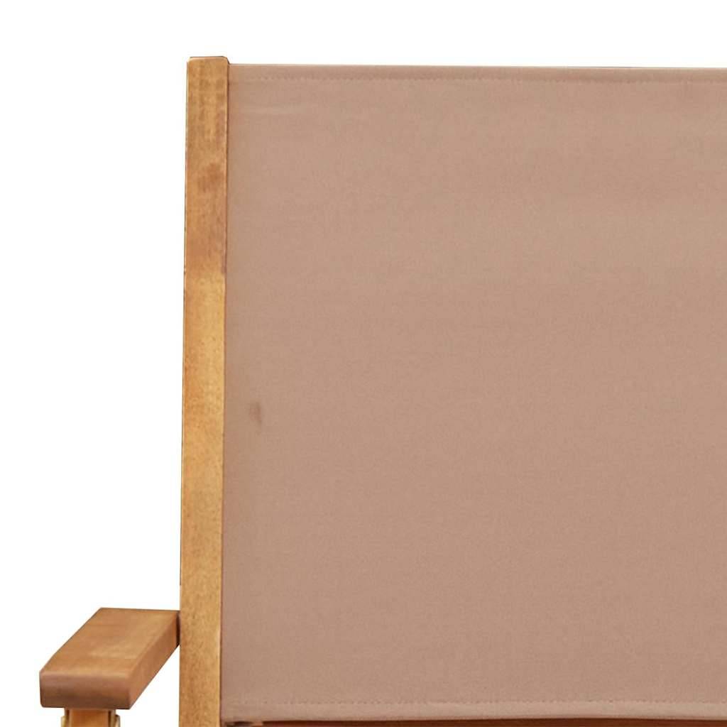 Chaises de jardin lot de 2 bois d'acacia et tissu taupe 54 x 57 x 91 cm - PANGIVO - Image 9