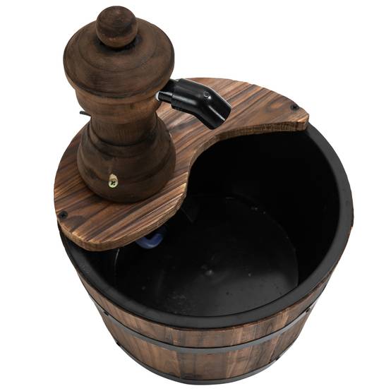 Fontaine de jardin bois sapin cascade pompe électrique débit réglable 27x37cm - ComfortXL Outdoor Living - Image 10