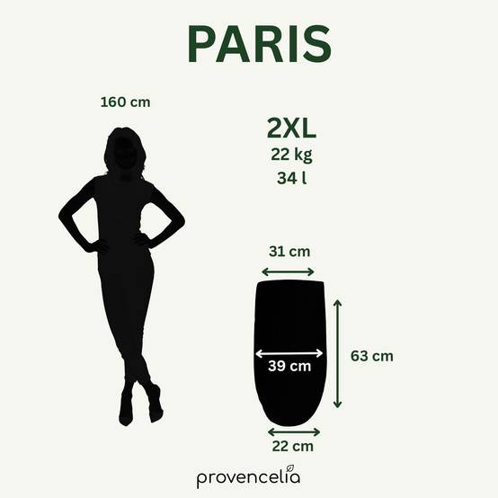 Provencelia - Pot PARIS 39x63cm vert sapin - Image 5