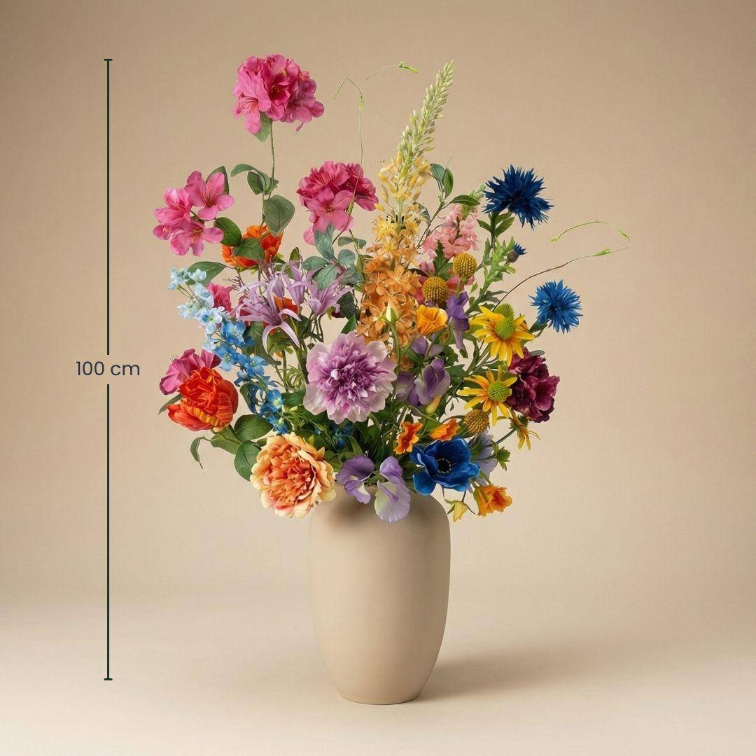 Bouquet de fleurs artificielles jardin d'été - 19 tiges - ↕100cm - Plante artificielle - Image 3