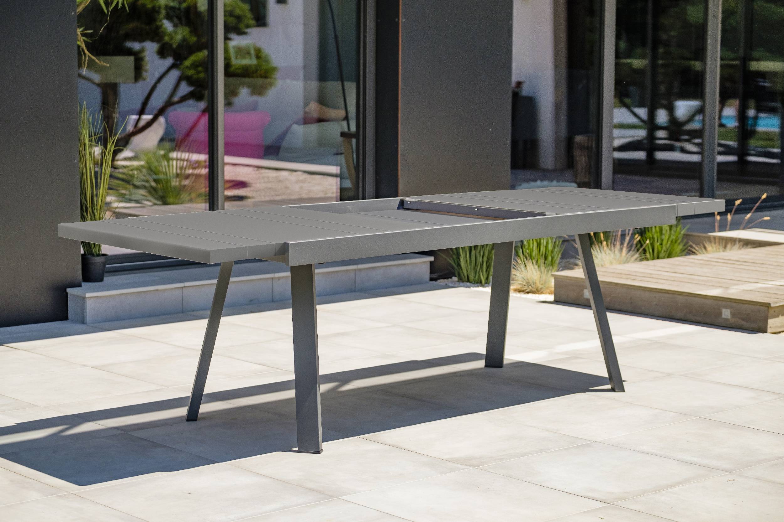 Dcb Garden - Ensemble repas de jardin 10 places en aluminium  - Gris anthracite - STOCKHOLM - Image 2