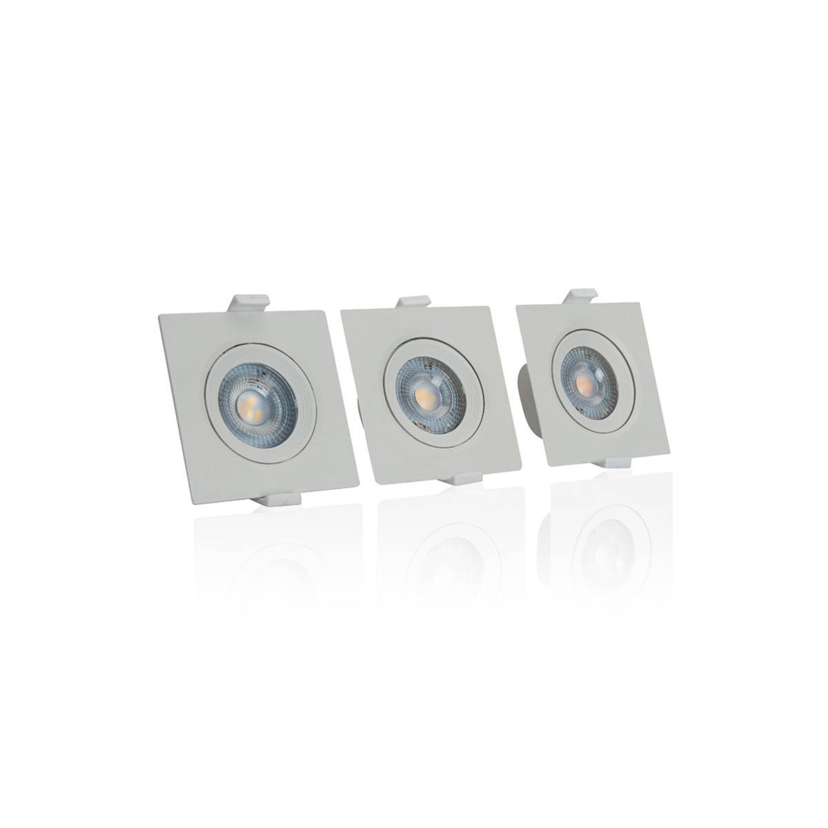 Jeu de 3 anneaux LED orientables carrés 90x90mm 6 - Imagen 1