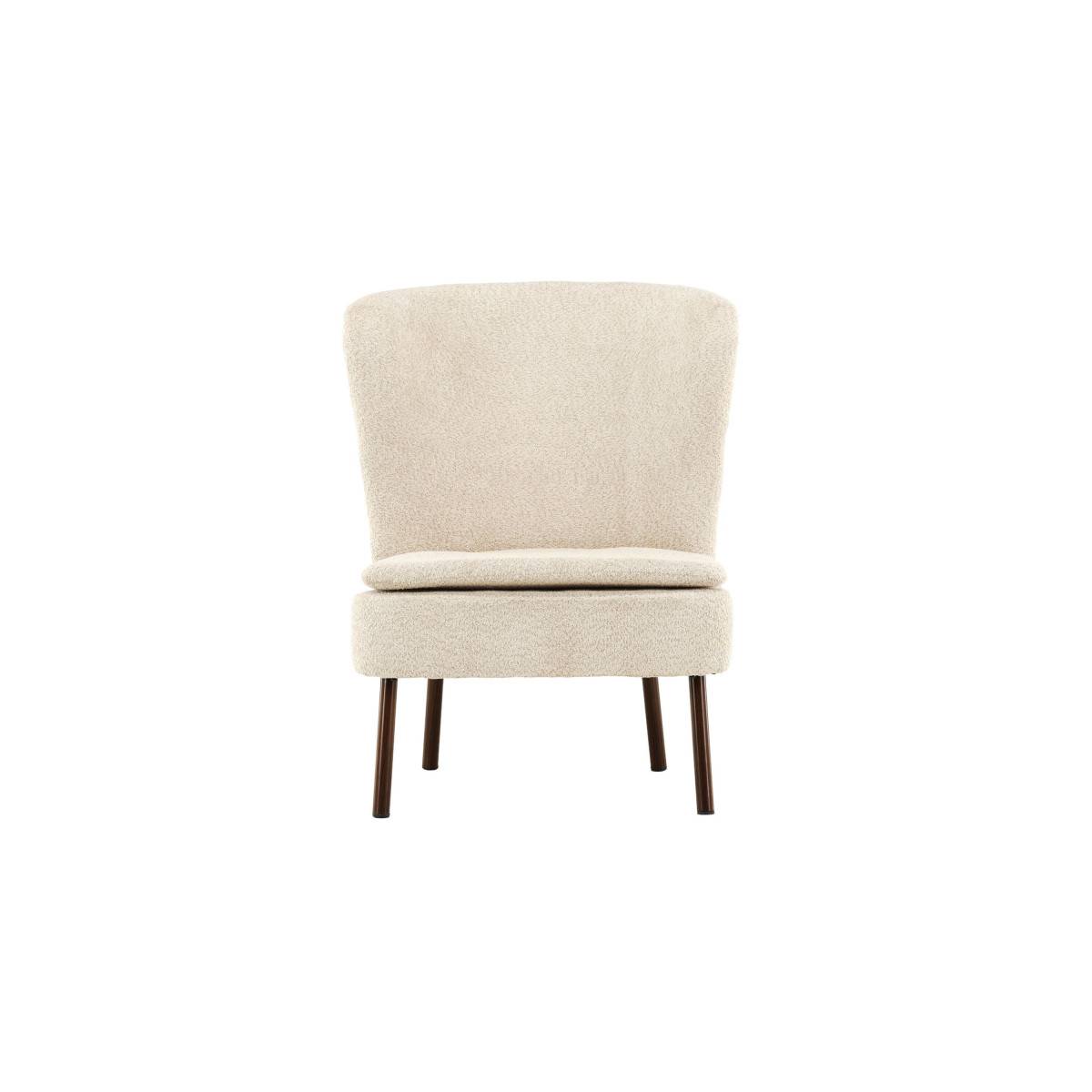 Paris Prix - Fauteuil Design Bouclette "Hallso" 92cm Beige - Image 2