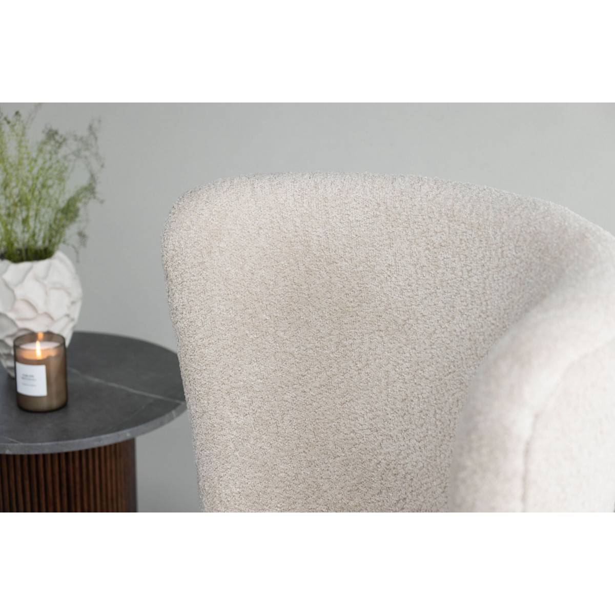 Paris Prix - Fauteuil Design Bouclette "Hallso" 92cm Beige - Image 8