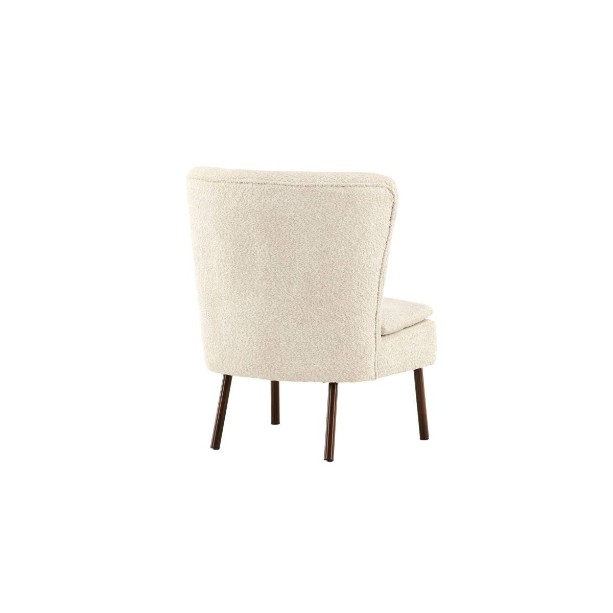 Paris Prix - Fauteuil Design Bouclette "Hallso" 92cm Beige - Image 5