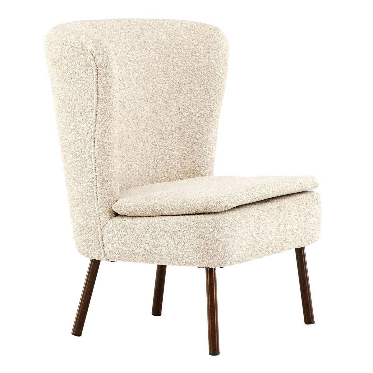 Paris Prix - Fauteuil Design Bouclette "Hallso" 92cm Beige - Image 1