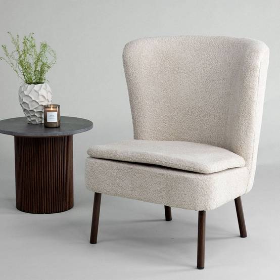 Paris Prix - Fauteuil Design Bouclette "Hallso" 92cm Beige - Image 7