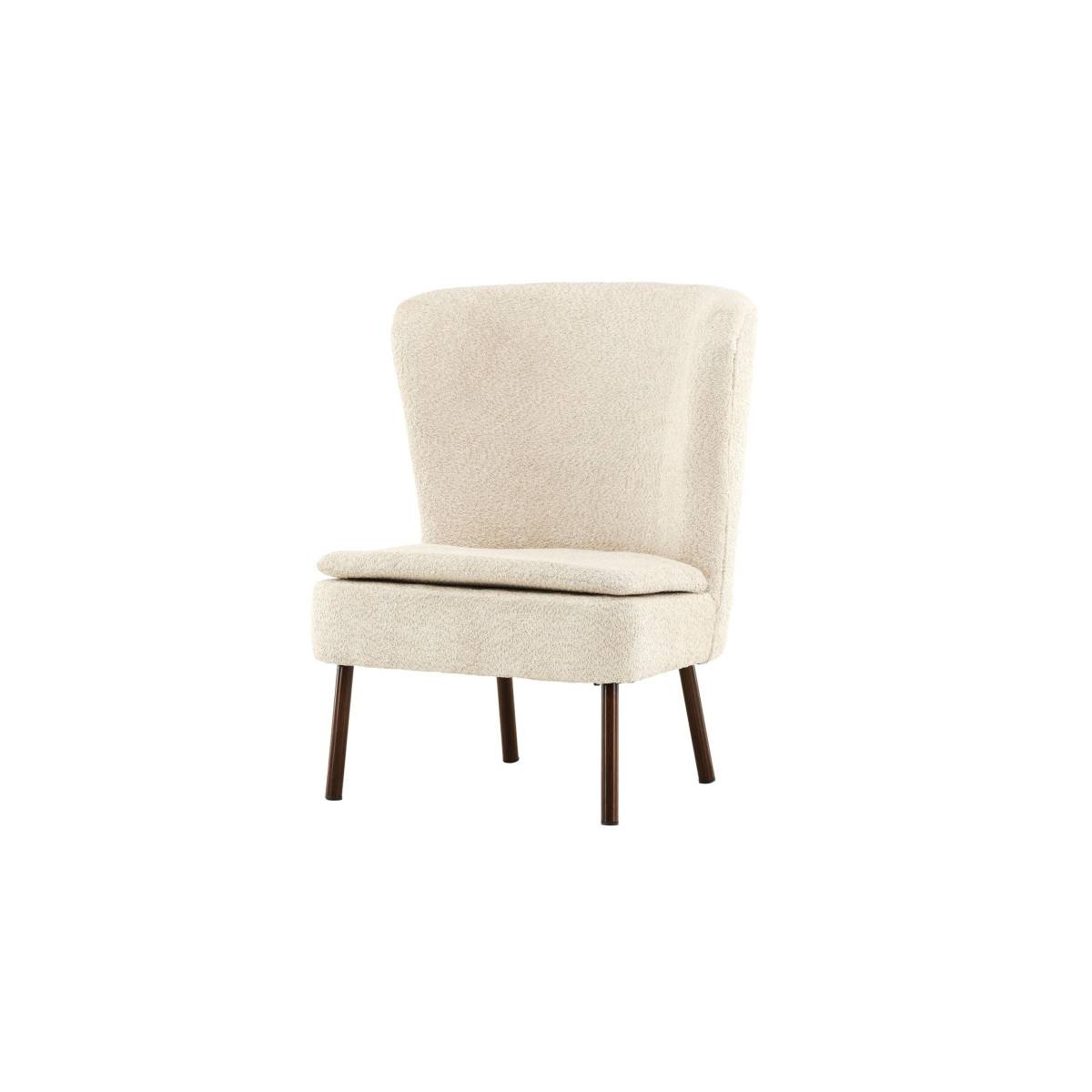 Paris Prix - Fauteuil Design Bouclette "Hallso" 92cm Beige - Image 3
