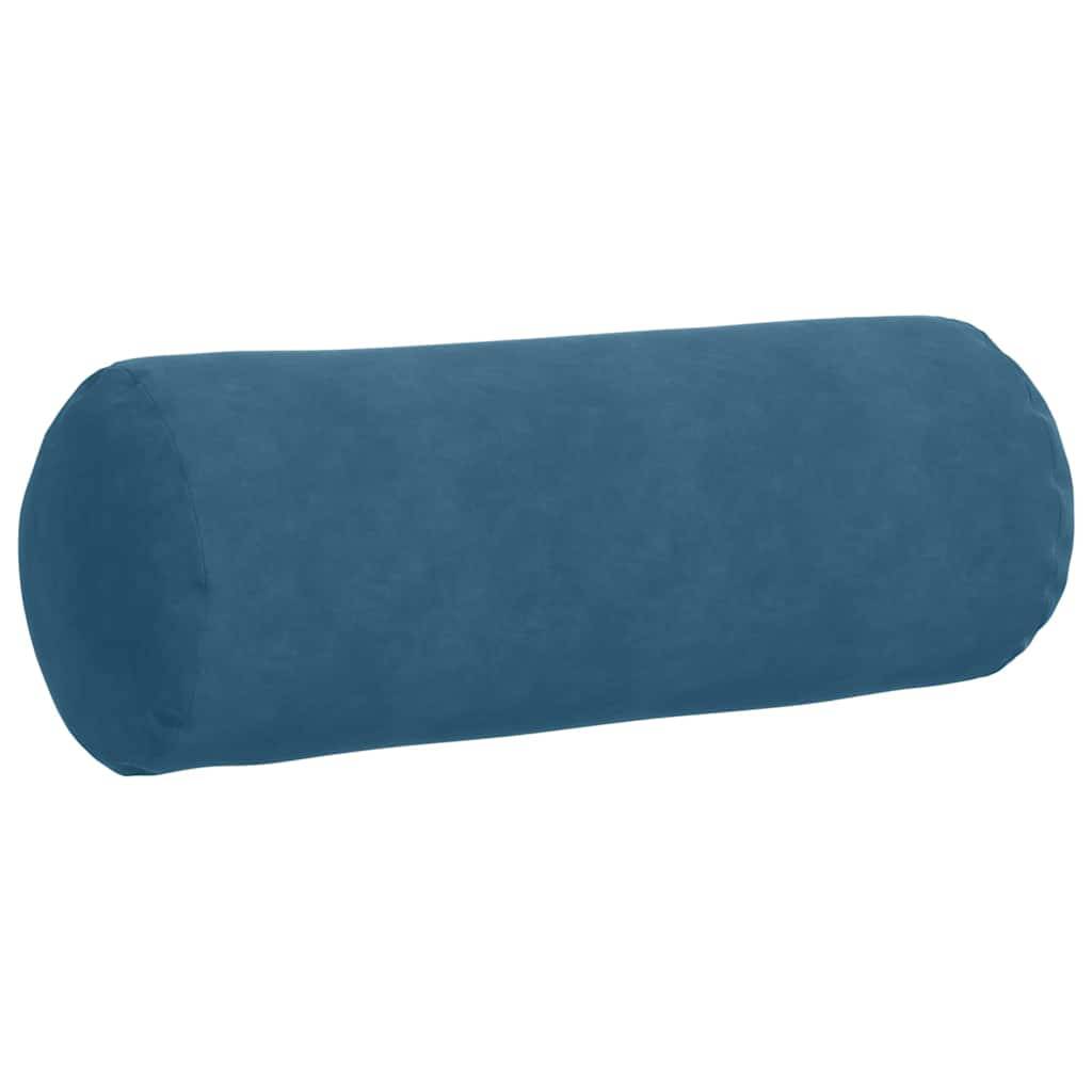 Grand Coussin Rouleau x2 Velours Côtelé Doux Déhoussable Décoratif pour Canapé et Lit Bleu Ø25x70 cm – ComfortXL Outdoor Living - Image 5