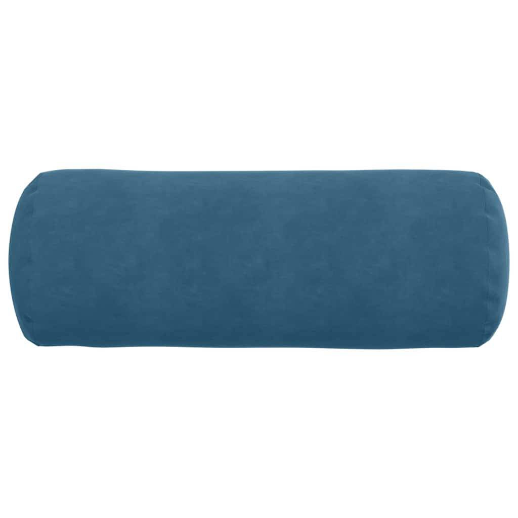 Grand Coussin Rouleau x2 Velours Côtelé Doux Déhoussable Décoratif pour Canapé et Lit Bleu Ø25x70 cm – ComfortXL Outdoor Living - Image 6