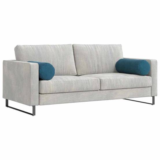Grand Coussin Rouleau x2 Velours Côtelé Doux Déhoussable Décoratif pour Canapé et Lit Bleu Ø25x70 cm – ComfortXL Outdoor Living - Image 3