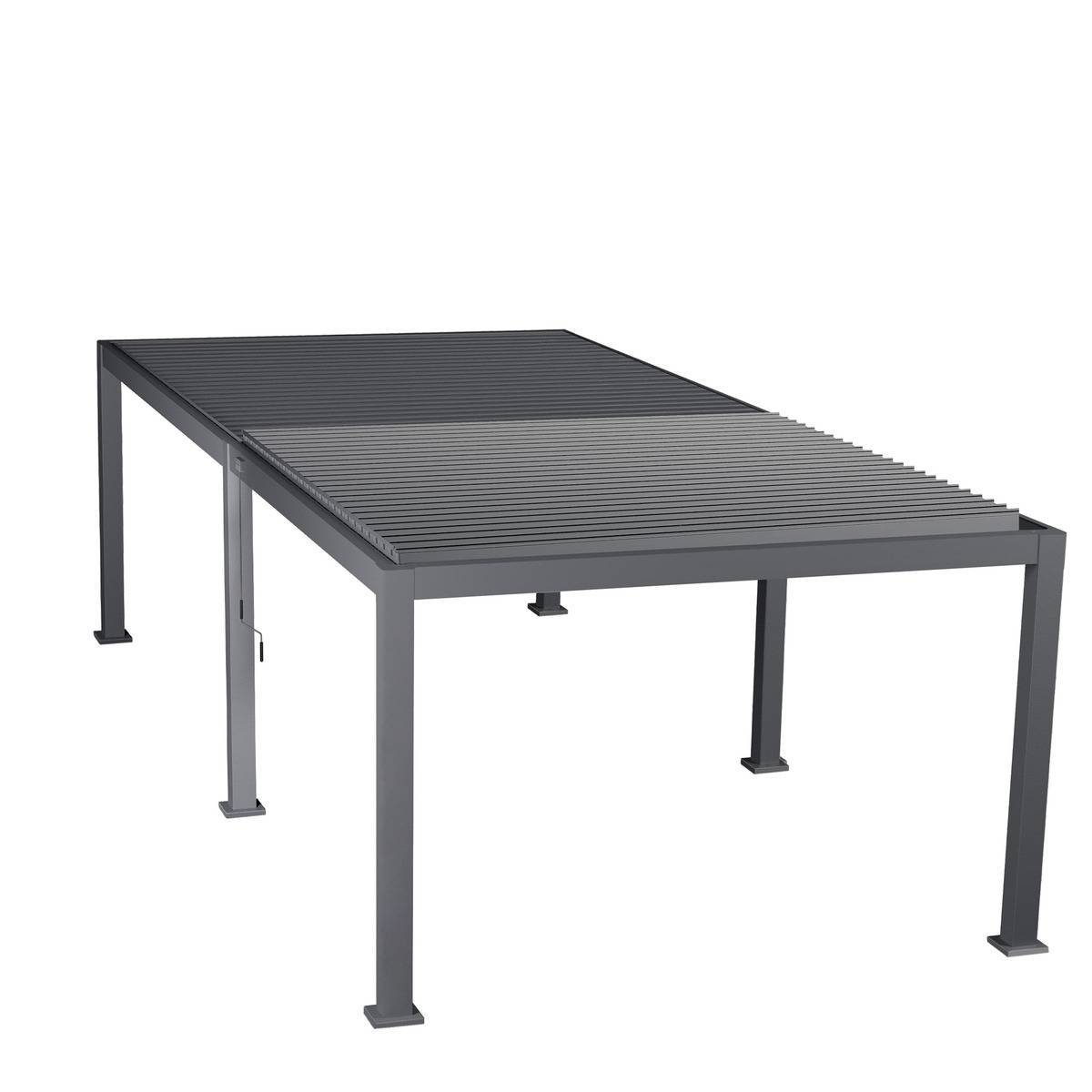 Hesperide - Pergola bioclimatique  "Evora" grand modèle 6x3,6m en aluminium traité époxy Graphite - Hespéride - Image 3
