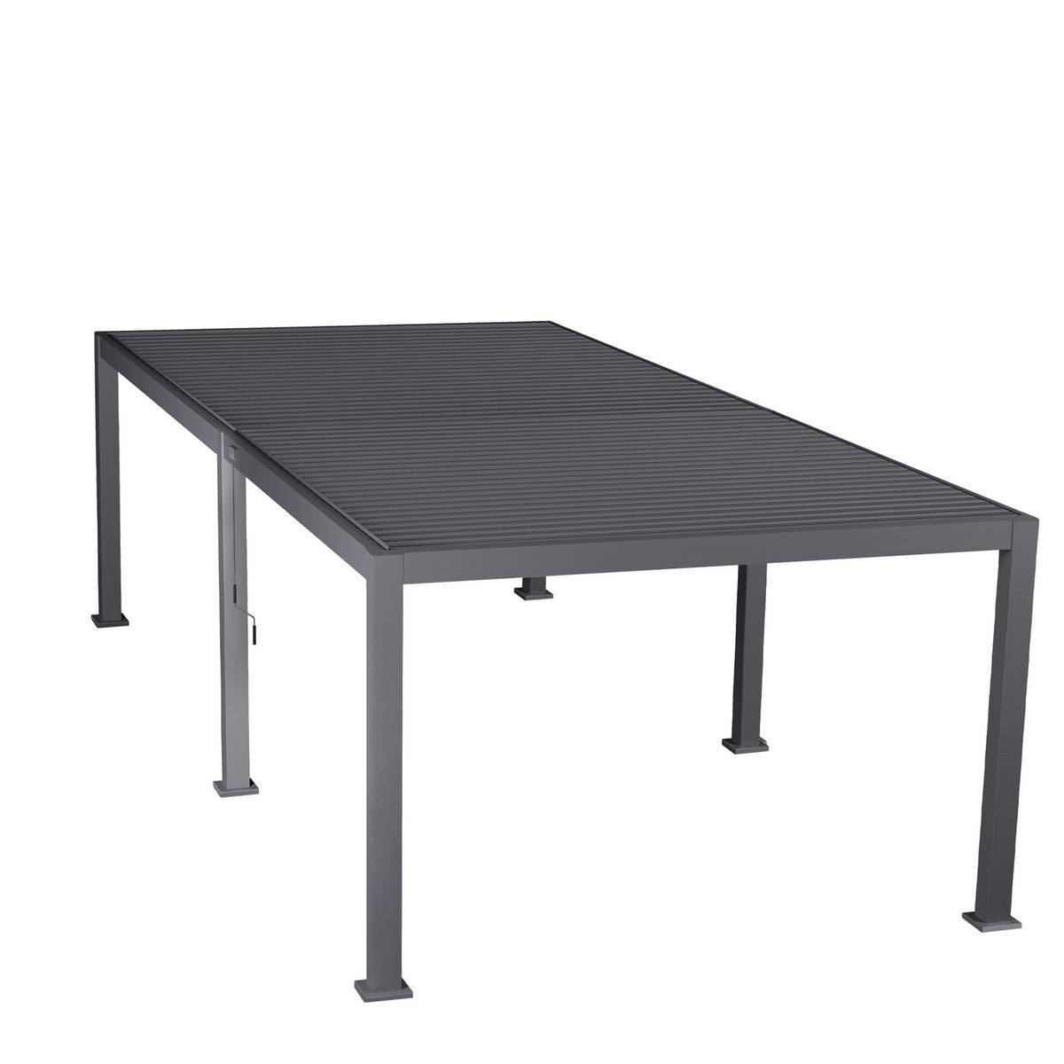 Hesperide - Pergola bioclimatique "Evora" grand modèle 6x3,6m en aluminium traité époxy Graphite - Hespéride - Image 2
