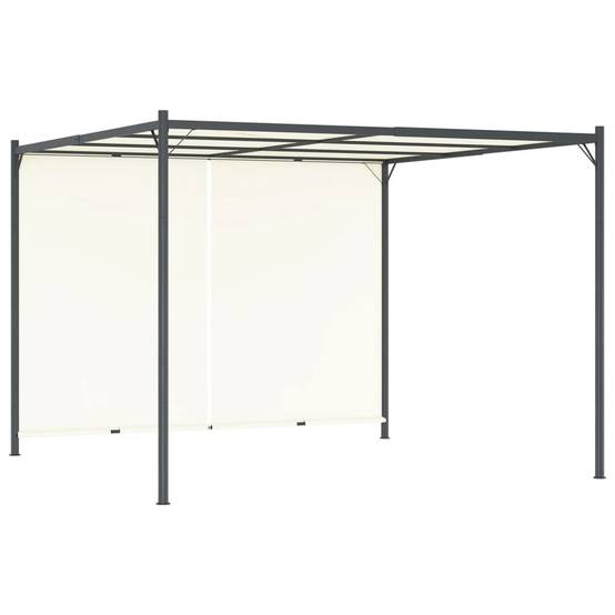 Tonnelle de Jardin 3x3m Acier Toit Coulissant Réglable Blanc Crème - ComfortXL Outdoor Living - Image 1