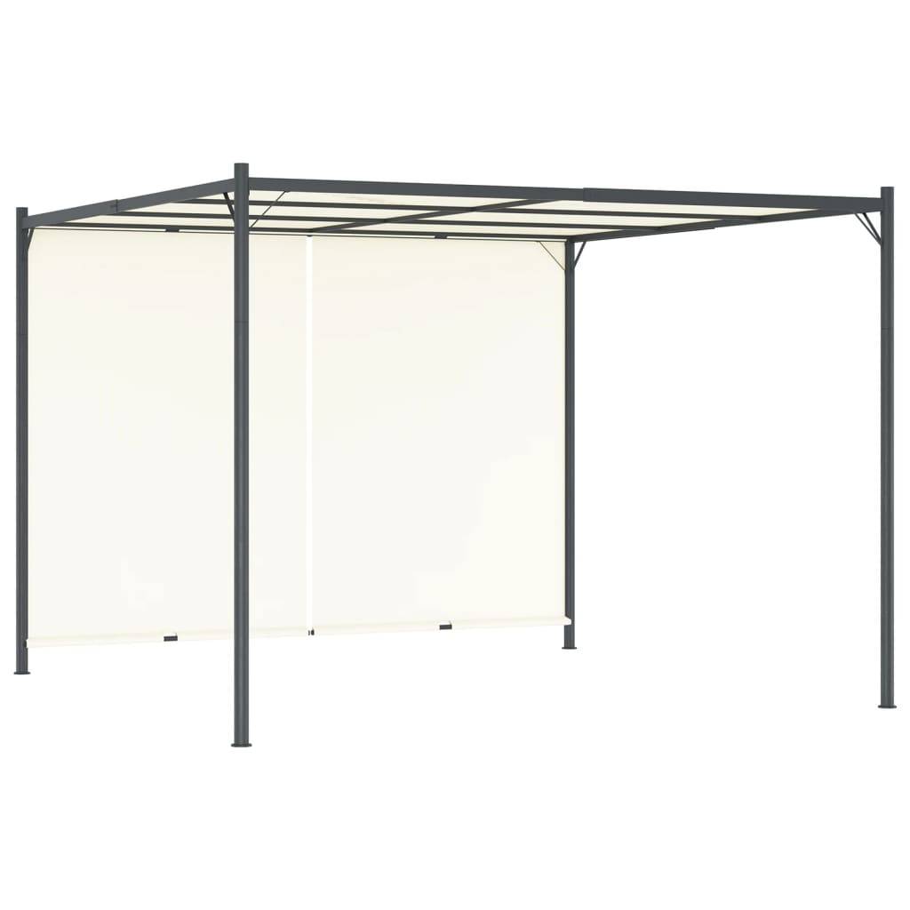Tonnelle de Jardin 3x3m Acier Toit Coulissant Réglable Blanc Crème - ComfortXL Outdoor Living - Image 1