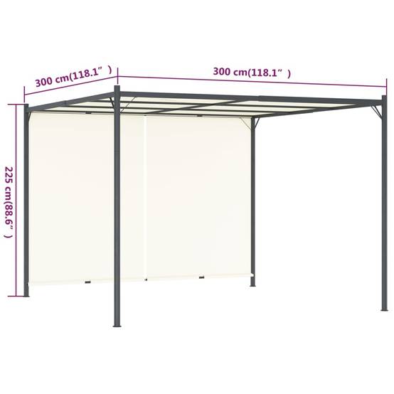 Tonnelle de Jardin 3x3m Acier Toit Coulissant Réglable Blanc Crème - ComfortXL Outdoor Living - Image 7