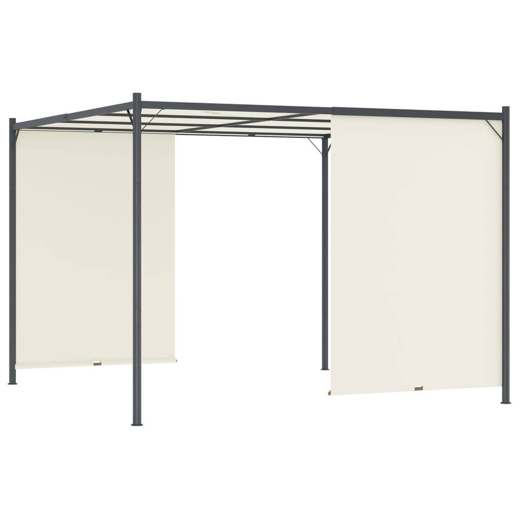 Tonnelle de Jardin 3x3m Acier Toit Coulissant Réglable Blanc Crème - ComfortXL Outdoor Living - Image 3