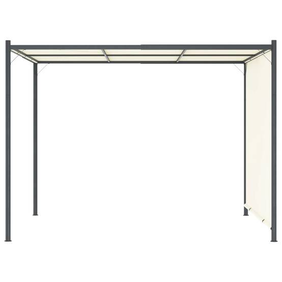 Tonnelle de Jardin 3x3m Acier Toit Coulissant Réglable Blanc Crème - ComfortXL Outdoor Living - Image 2
