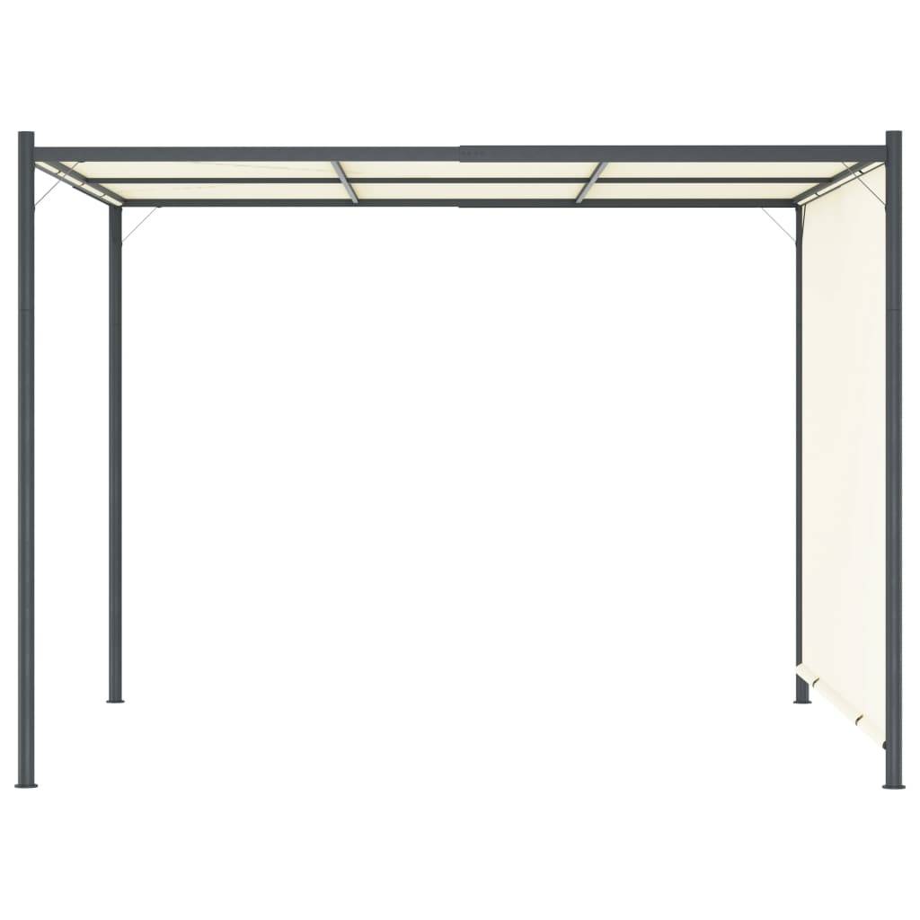 Tonnelle de Jardin 3x3m Acier Toit Coulissant Réglable Blanc Crème - ComfortXL Outdoor Living - Image 2