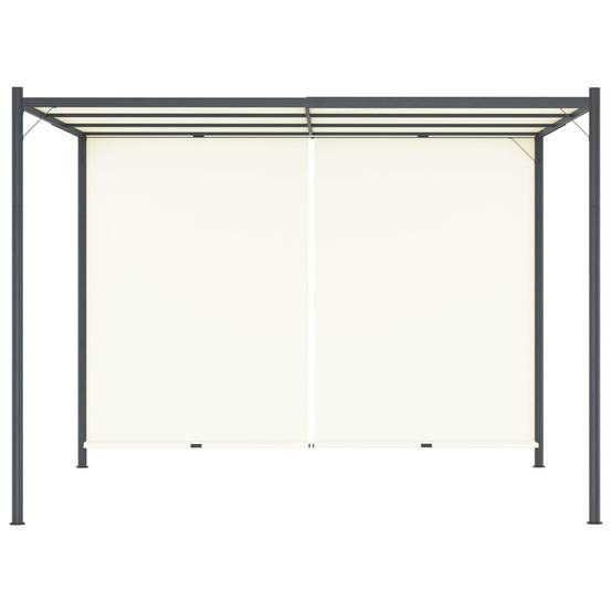 Tonnelle de Jardin 3x3m Acier Toit Coulissant Réglable Blanc Crème - ComfortXL Outdoor Living - Image 4