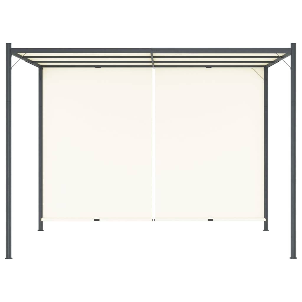 Tonnelle de Jardin 3x3m Acier Toit Coulissant Réglable Blanc Crème - ComfortXL Outdoor Living - Image 4