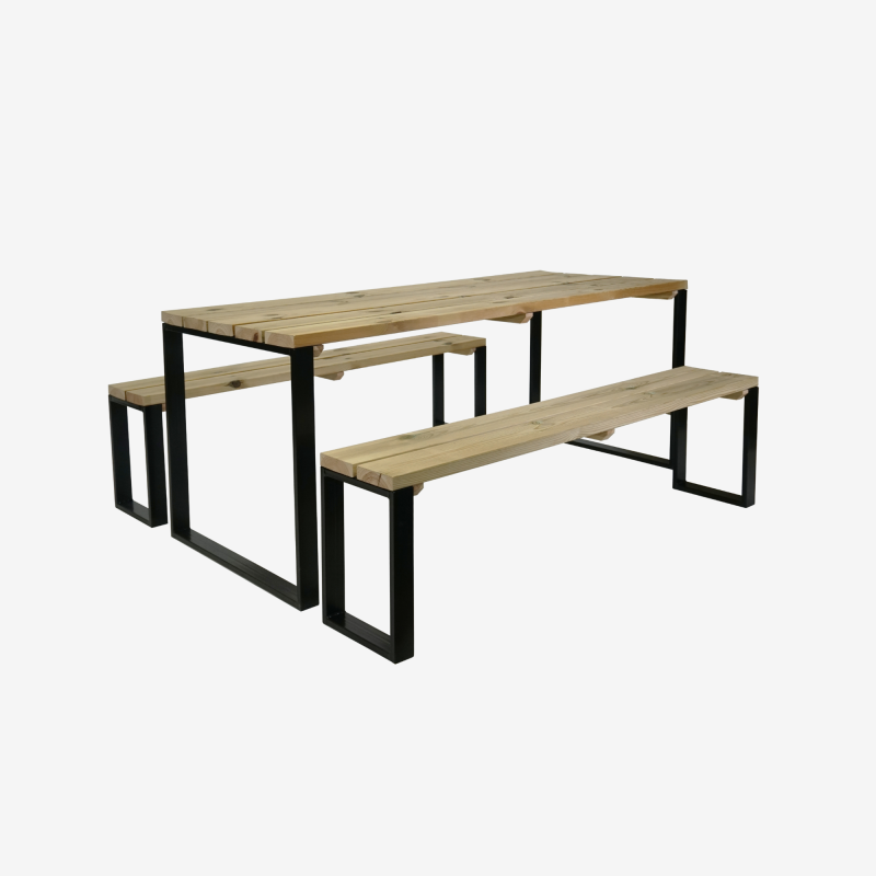Cerland - TABLE JARDIN 6 PERSONNES BOIS ET METAL - Imagen 1
