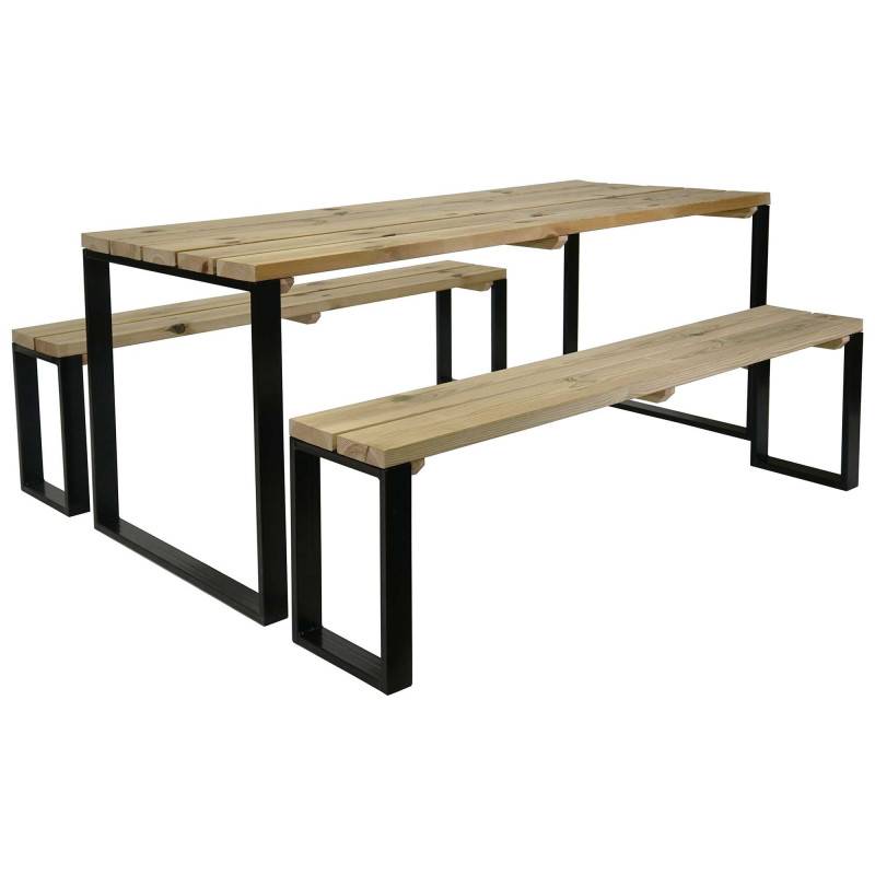 Forest Style - TABLE JARDIN 6 PERSONNES BOIS ET METAL - Imagen 1