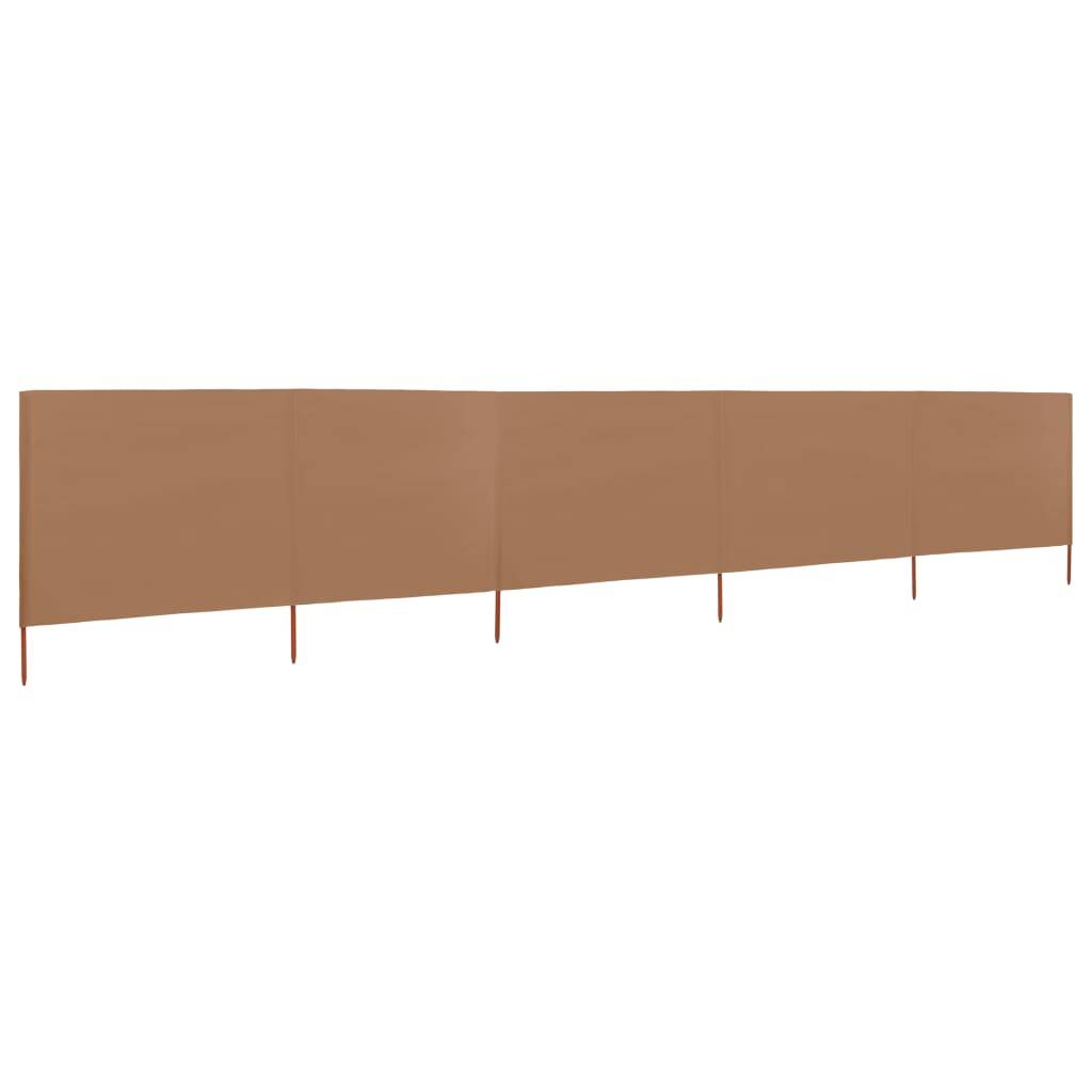 Helloshop26 - Brises-vue paravent 5 panneaux tissu 600 x 120 cm taupe - Imagen 2