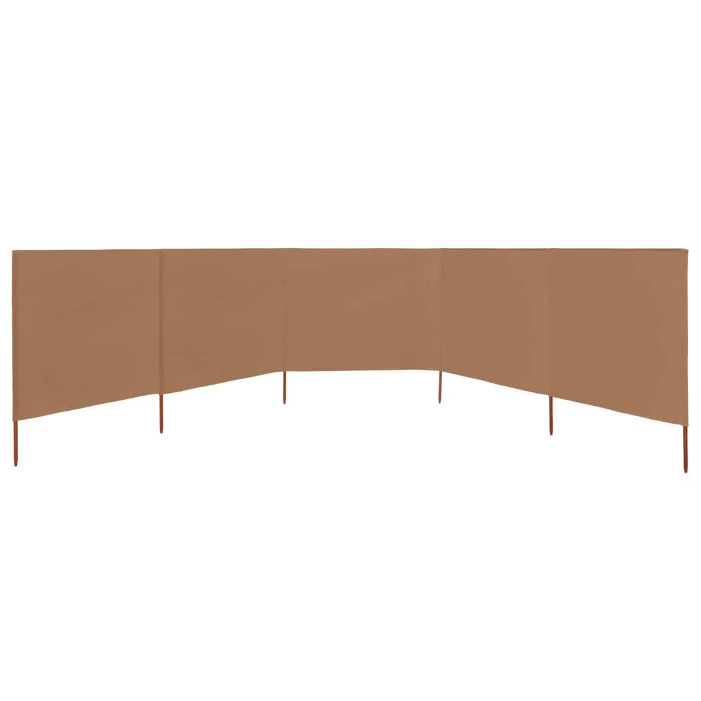 Helloshop26 - Brises-vue paravent 5 panneaux tissu 600 x 120 cm taupe - Imagen 3