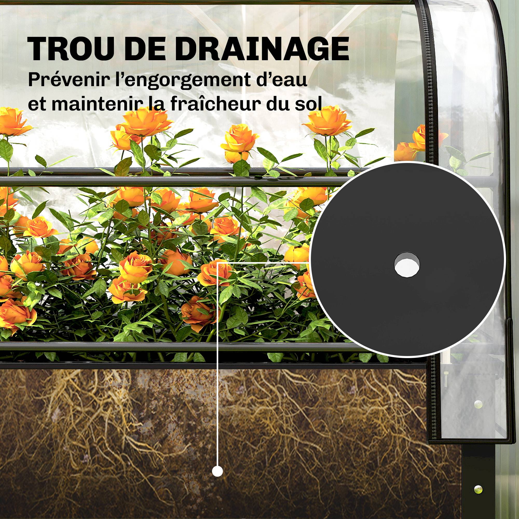 ComfortXL - Potager sur pieds métal avec serre de protection amovible 100x49x136cm noir - ComfortXL Outdoor Living - Image 10
