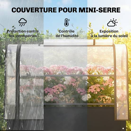 ComfortXL - Potager sur pieds métal avec serre de protection amovible 100x49x136cm noir - ComfortXL Outdoor Living - Image 6