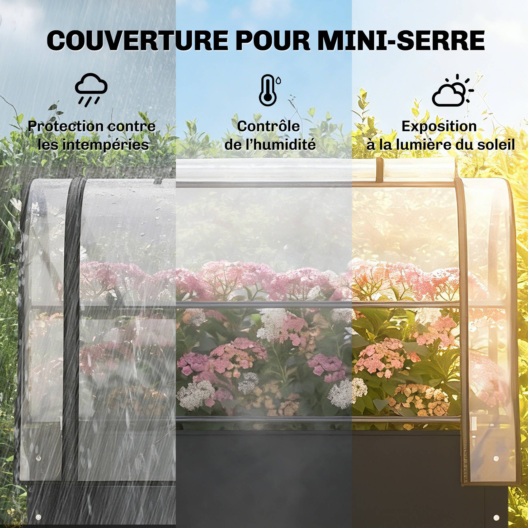 ComfortXL - Potager sur pieds métal avec serre de protection amovible 100x49x136cm noir - ComfortXL Outdoor Living - Image 6